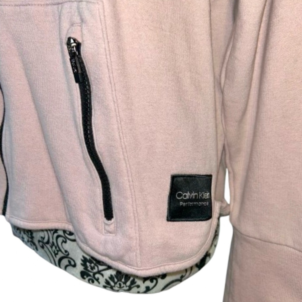 Calvin Klein Women’s Small Performance Light Mauve  Zip-Up Drop Shoulder Hoodie - Picture 7 of 16